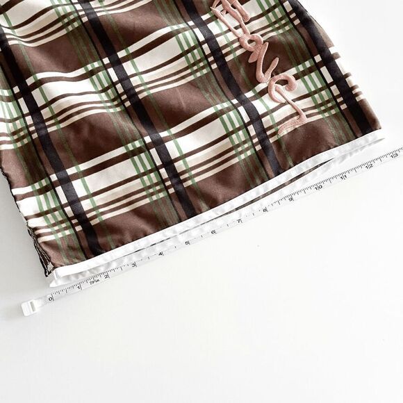 Billabong Mens Board Shorts Plaid Embroidered Signature Trunks Brown Sz 36 - Picture 7 of 10